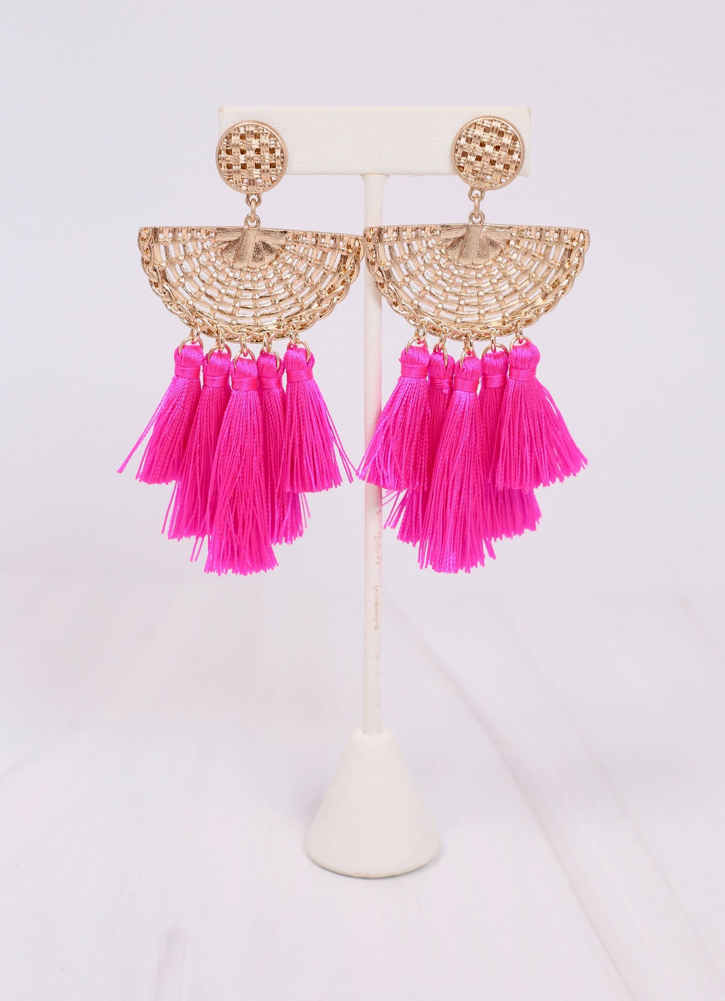 Colvin Tassel Drop Earring HOT PINK