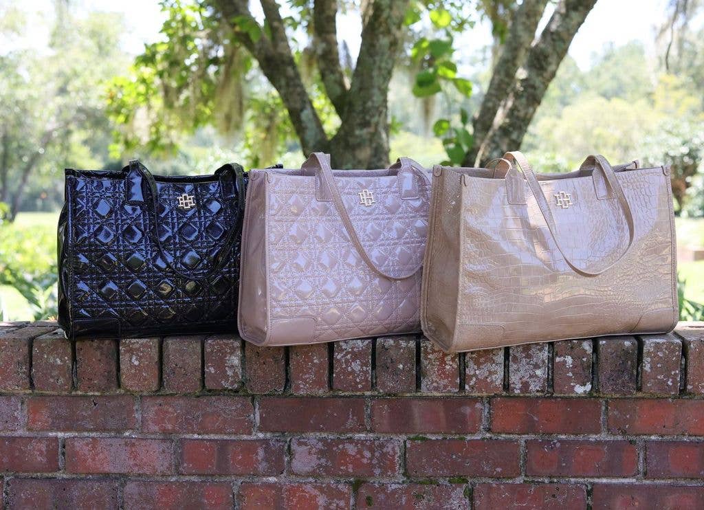 SHANE TOTE BLACK PATENT LQ