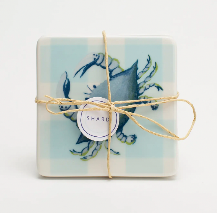 BLUE CRAB 4 PIECE COASTER SET