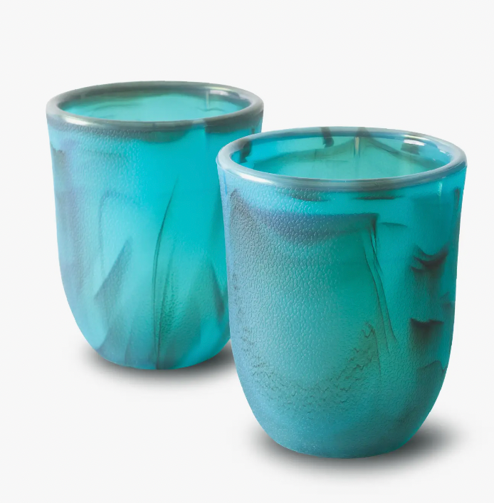 GOSILI 12 OZ STEMLESS SILICONE WINE CUPS CALYPSO BLUE