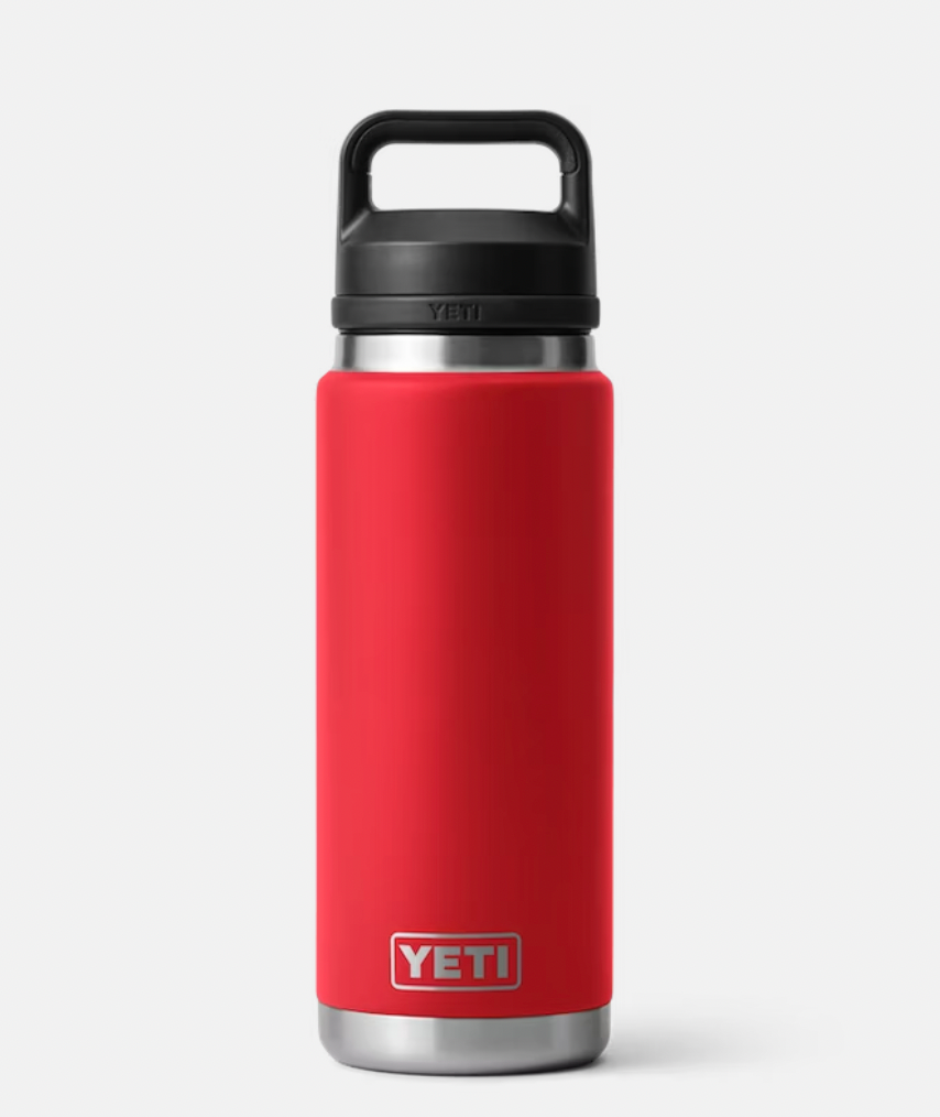 YETI RAMBLER 26 OZ BOTTLE CHUG RESCUE RED