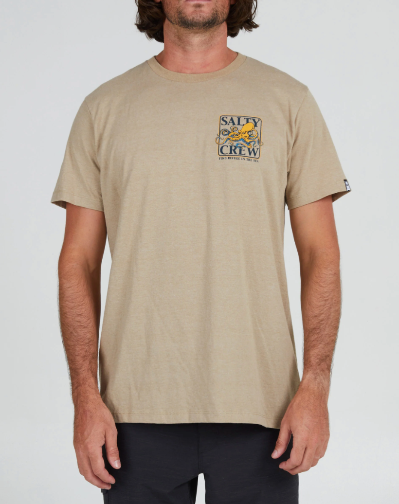 SALTY CREW INK SLINGER CLASSIC S/S TEE KHAKI HEATHER