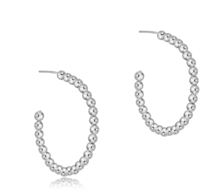 ENEWTON BEADED CLASSIC POST HOOP 4MM STERLING 1.25"***