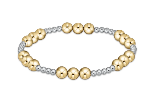 ENEWTON CLASSIC JOY PATTERN 6 MM BEAD BRACELET MIXED METAL**