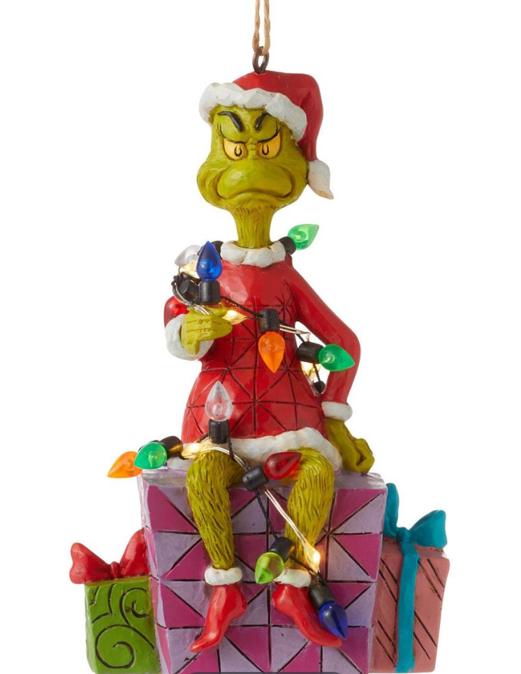 GRINCH ON PRESENT ORNAMENT