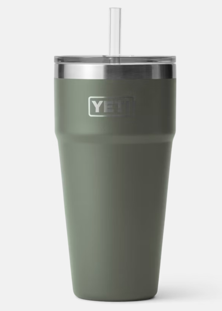 Yeti Rambler 26 oz Stackable Cup With Straw Lid - YRAM26STRAWCUPCAMPGREEN