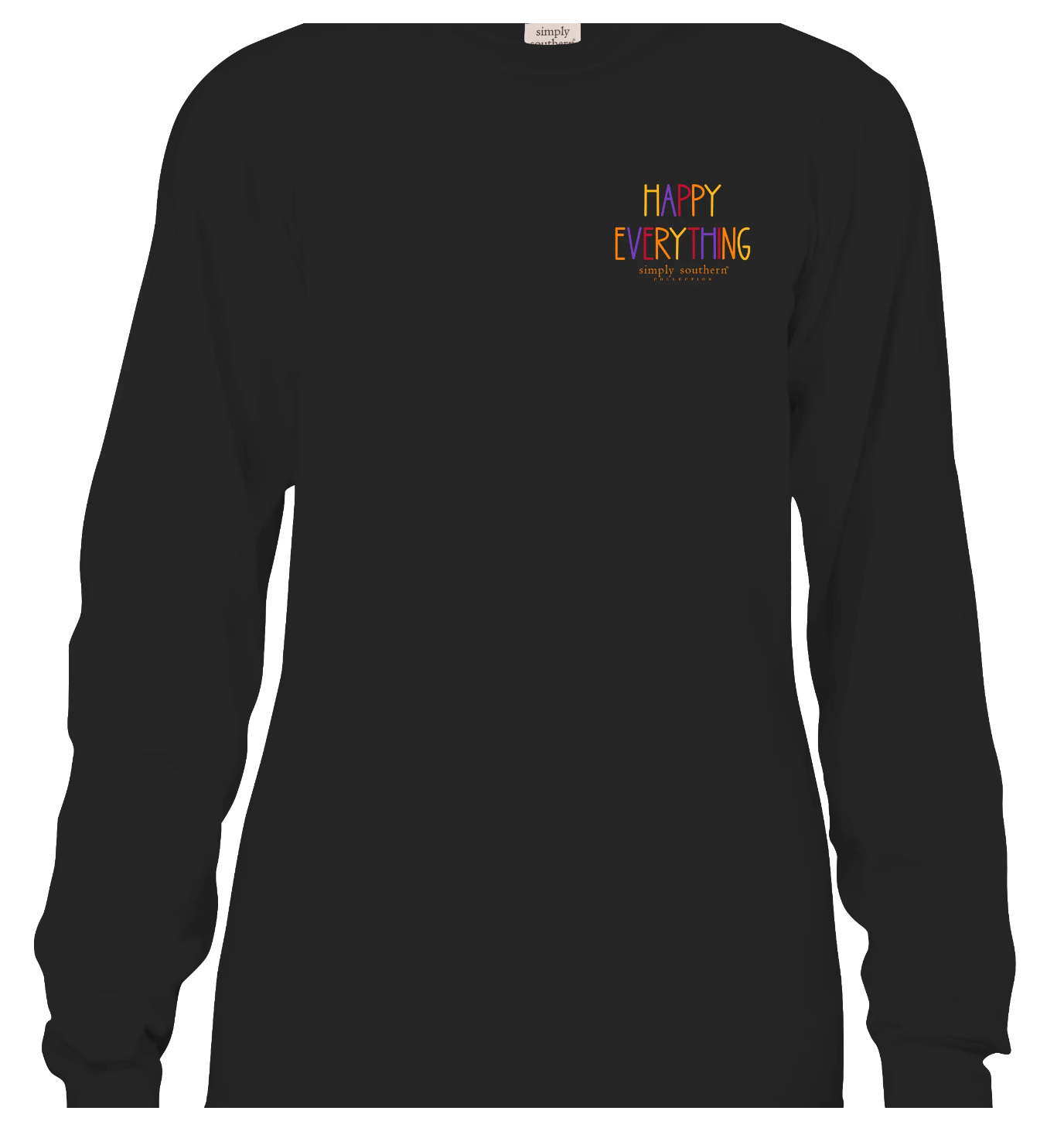 SIMPLY SOUTHERN HAPPY BLACK LONG SLEEVE