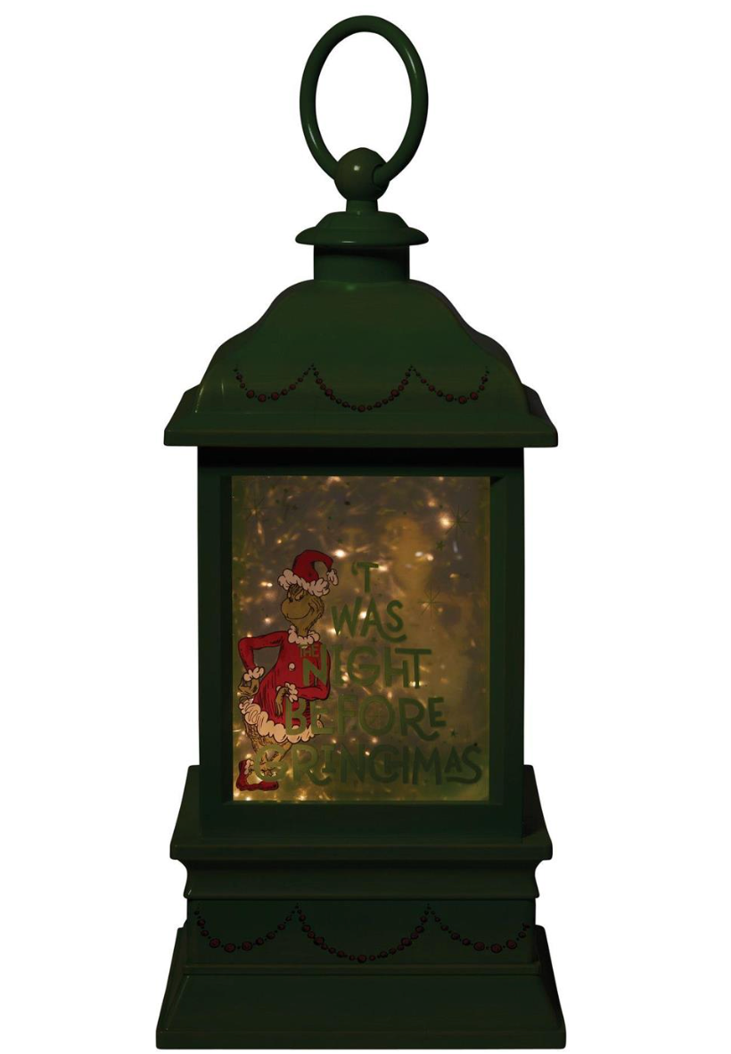 GRINCH HOLIDAY GLITTER LANTERN