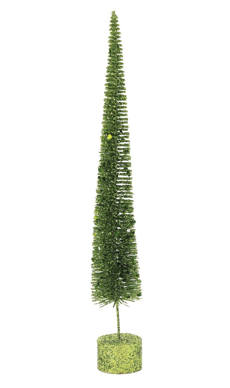 MEDIUM GREEN GLITTER SPIKE TREE