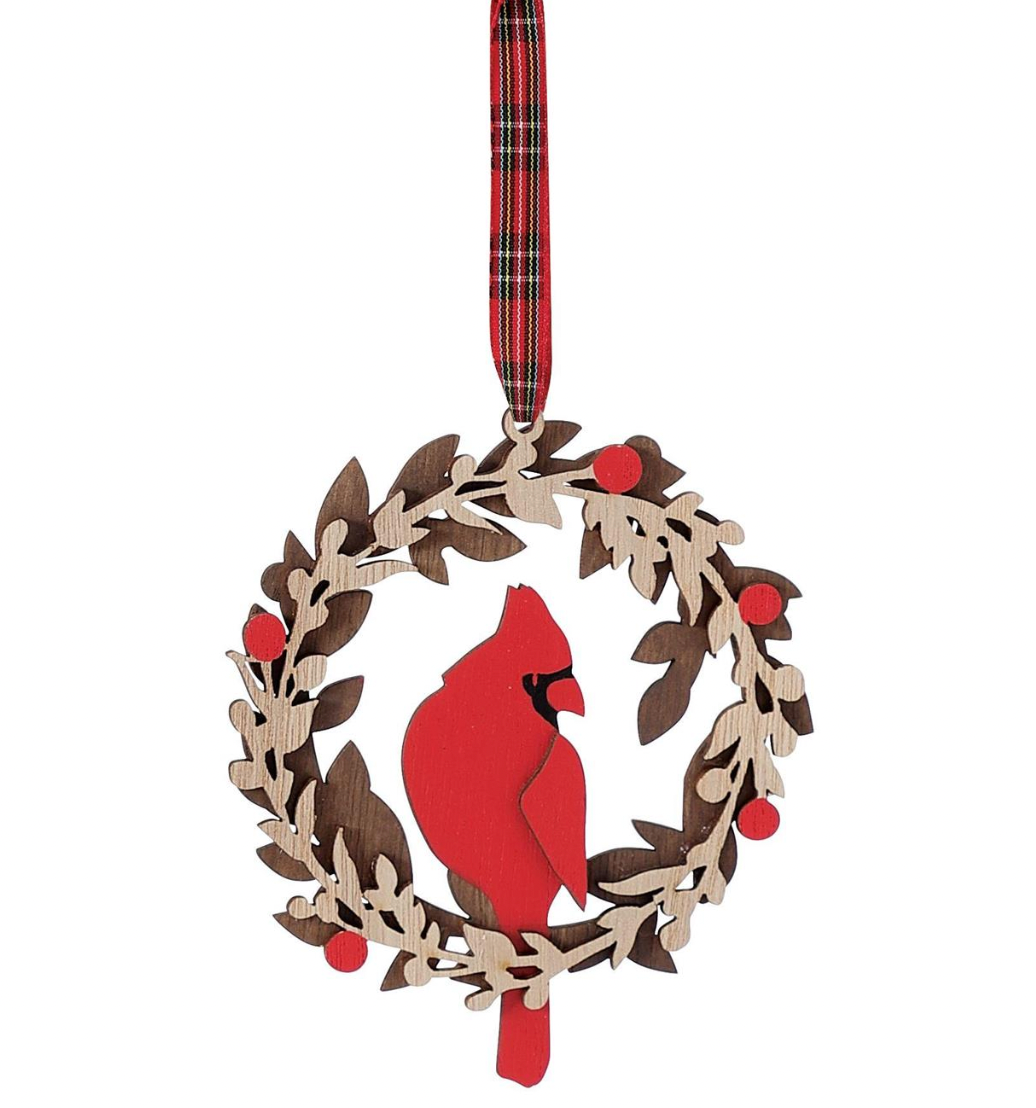 CARDINAL WREATH ORNAMENT