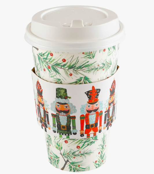 PINE BOUGH W/NUTCRACKER SLEEVE HOT/COLD CUP W /LID