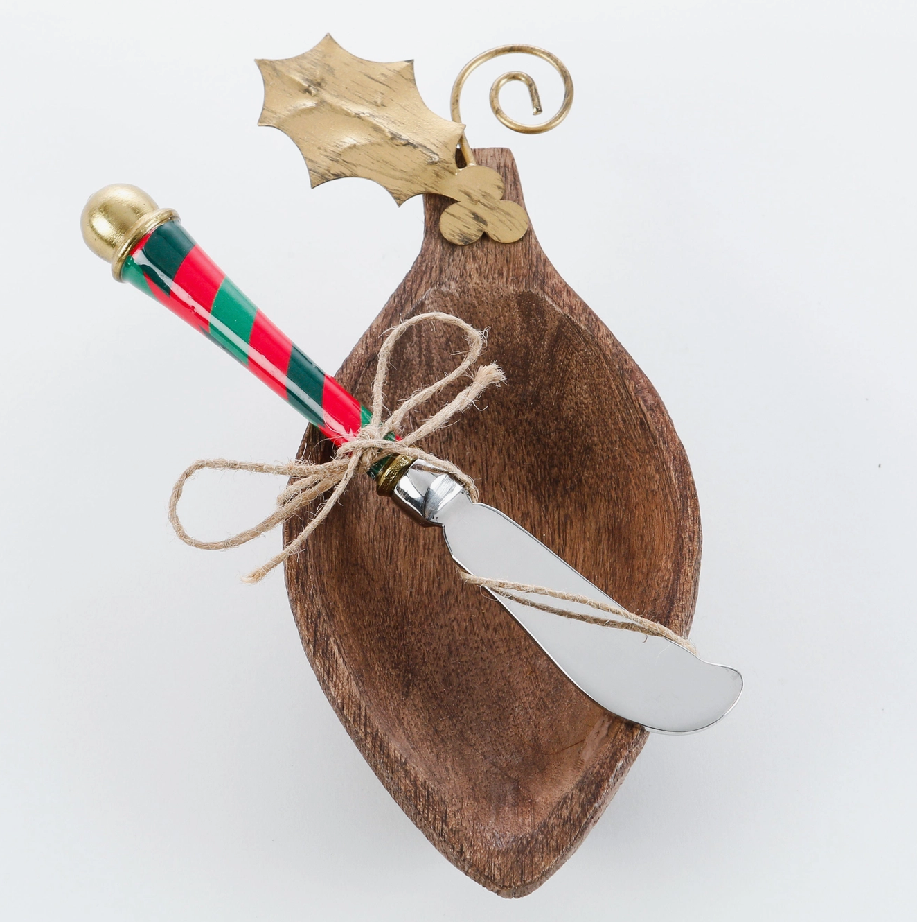 CHRISTMAS ORNAMENT DIP BOWL WITH SPREADER