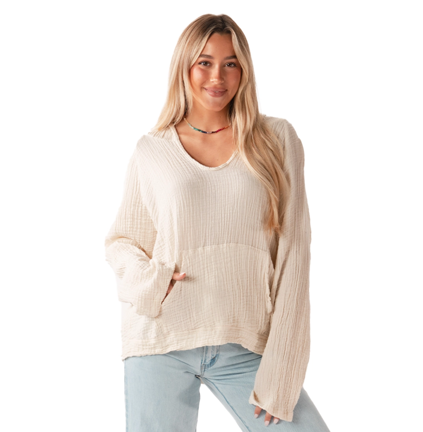 CREAM BAJA PULLOVER