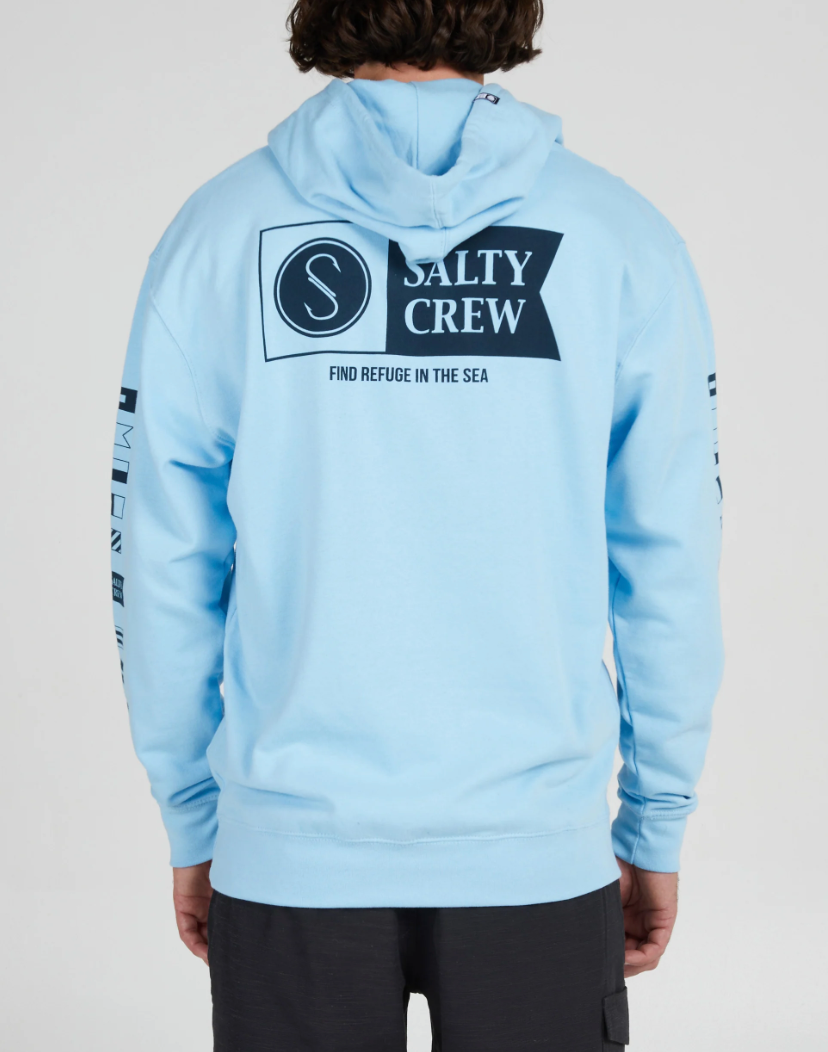 SALTY CREW ALPHA HOOD FLEECE LIGHT BLUE