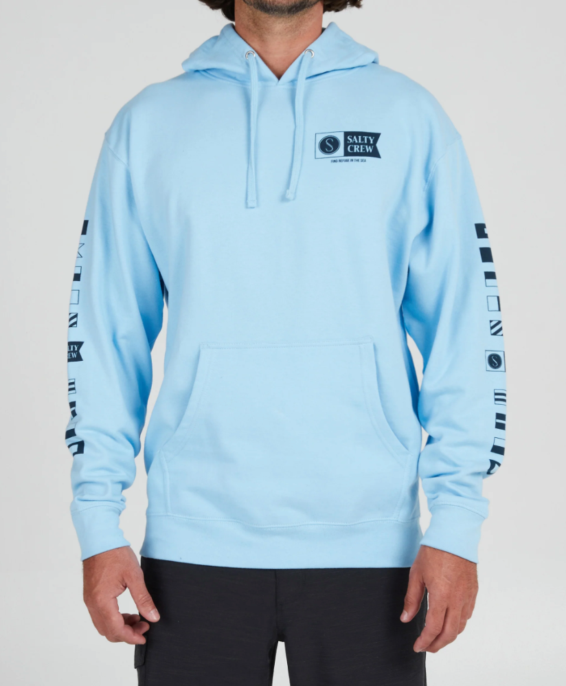 SALTY CREW ALPHA HOOD FLEECE LIGHT BLUE