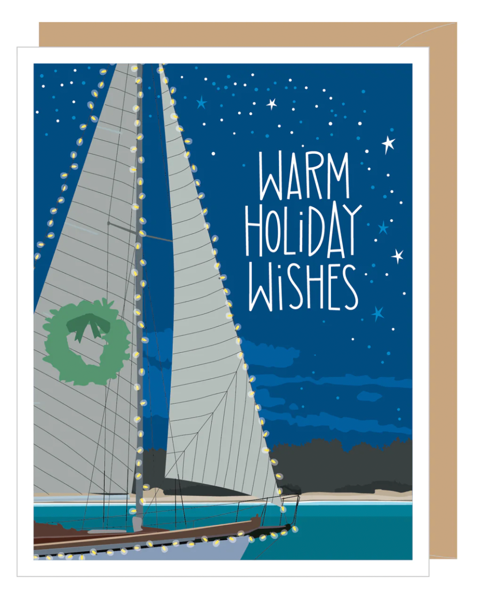 HOLIDAY SAILBOAT - CHRISTMAS CARDS - BOX OF 8