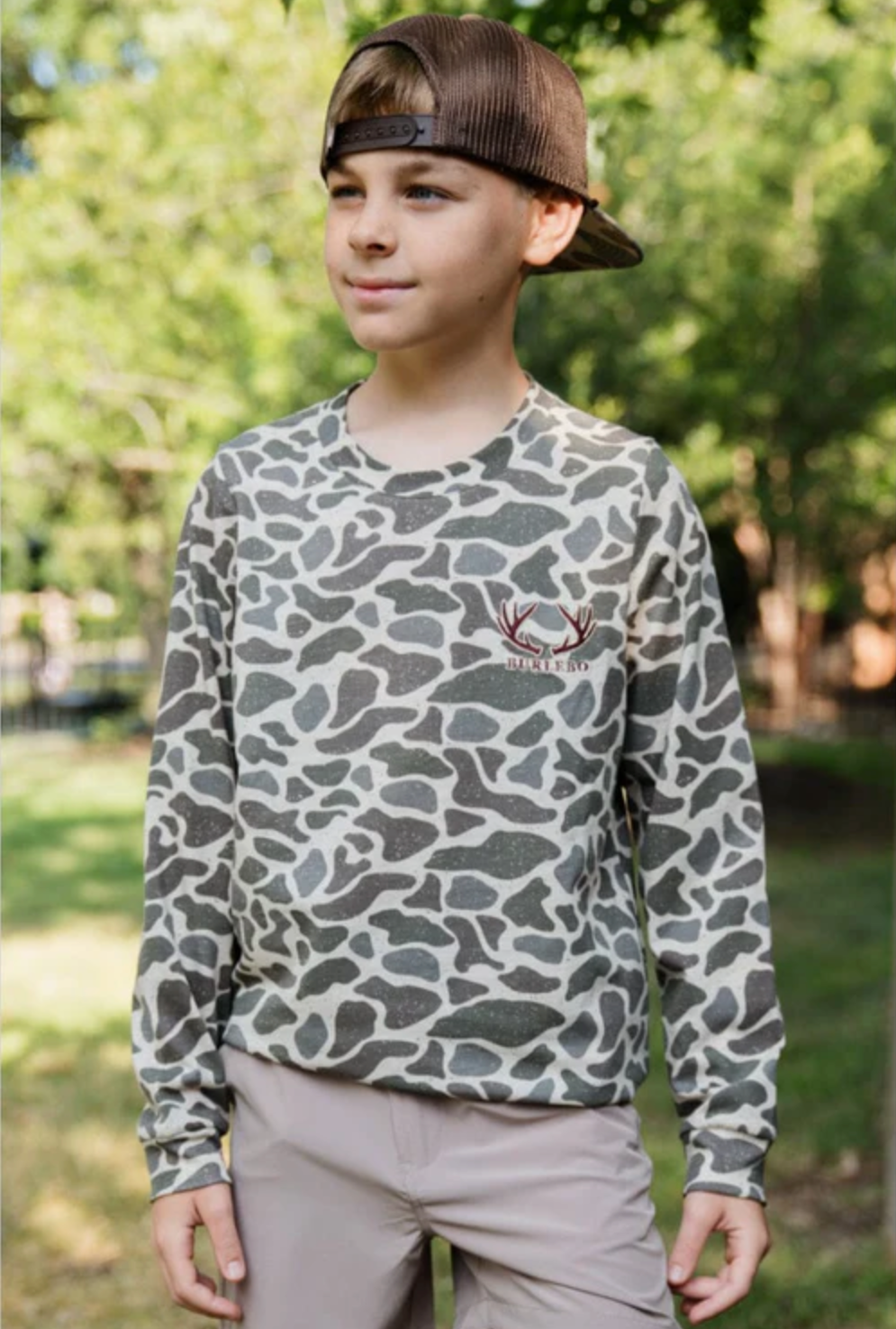 BURLEBO YOUTH SIZING - LS DEER CAMO TEE
