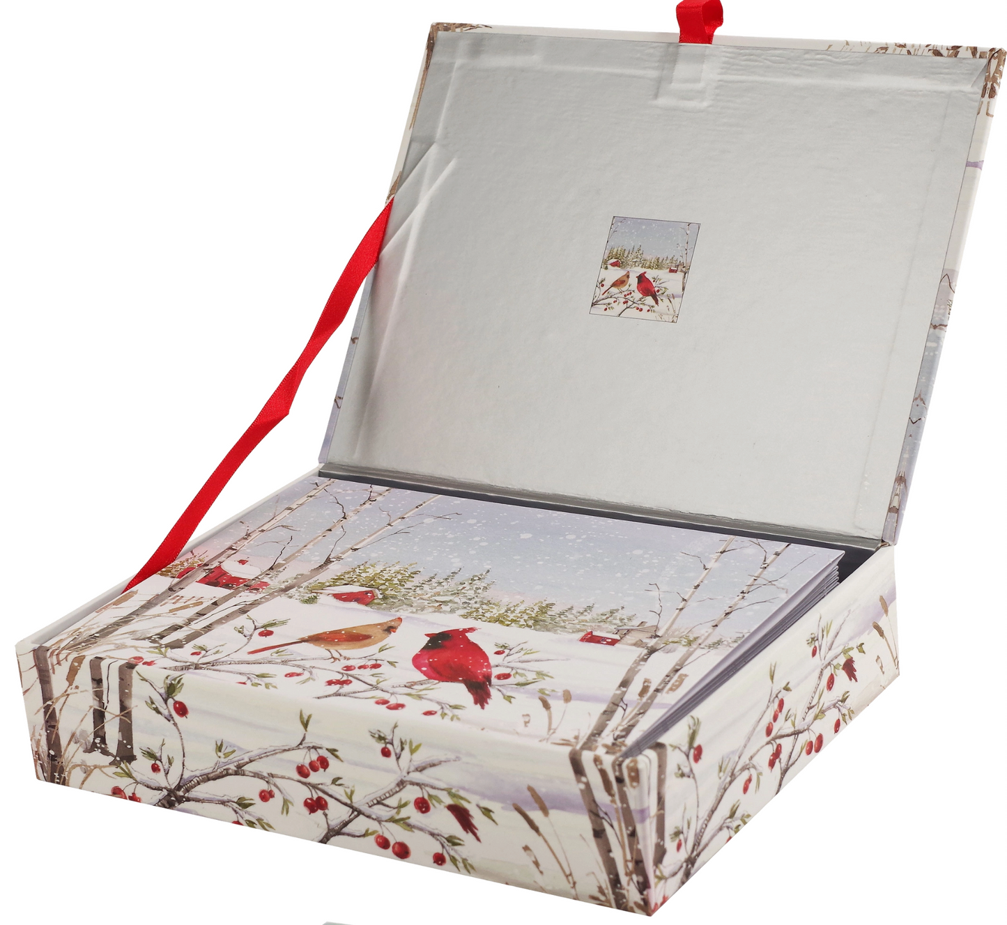 CARDINALS IN WINTER DELUXE HOLIDAY CARDS