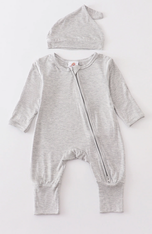 SAND BAMBOO ZIPPER 2 PC BABY ROMPER