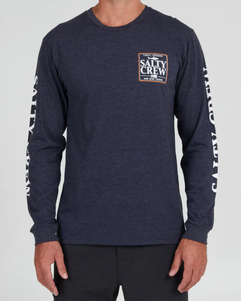 SALTY CREW COASTER NAVY HEATHER L/S PREMIUM TEE