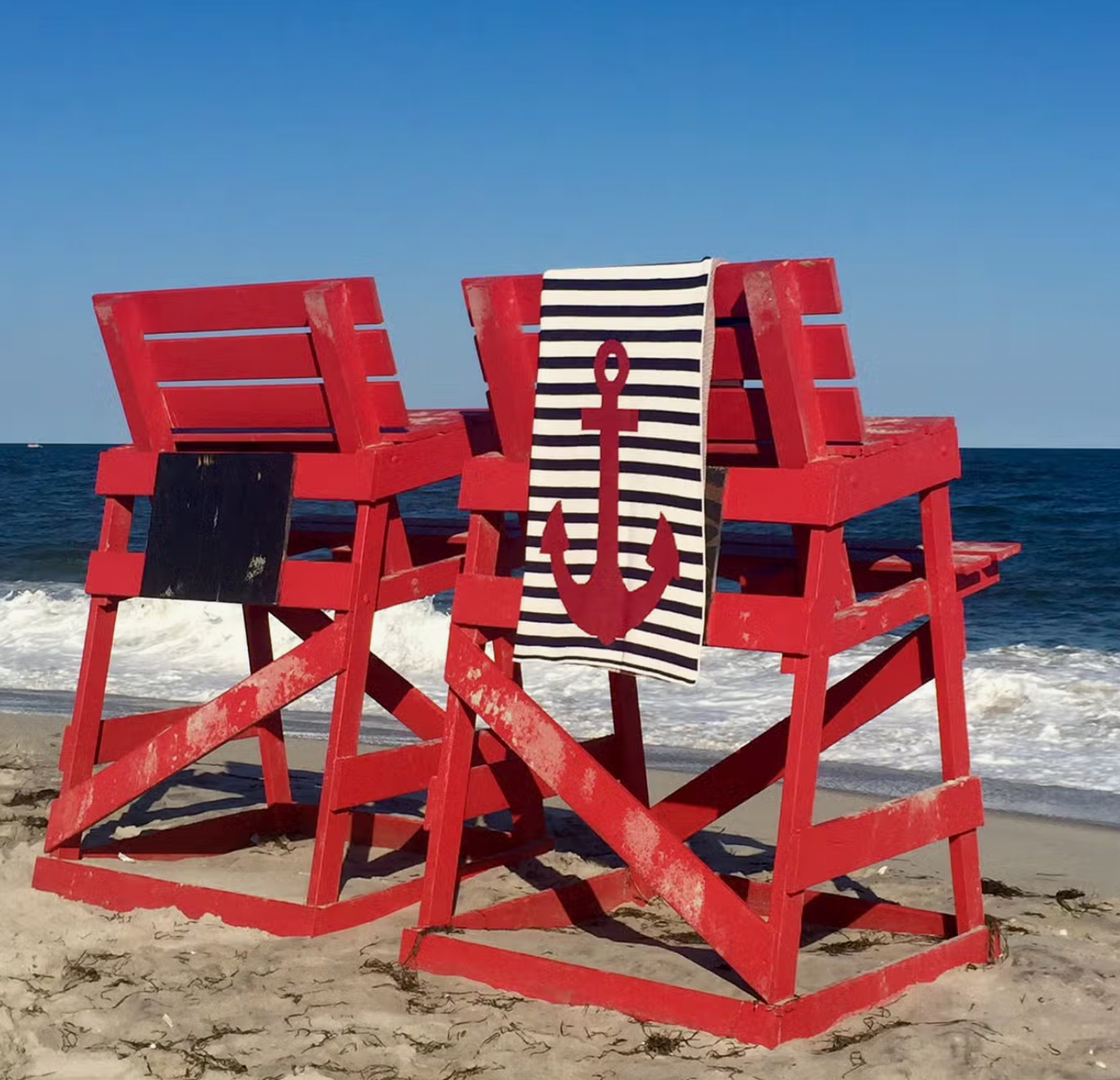 NAUTICAL FRENCH STRIPE THROW
