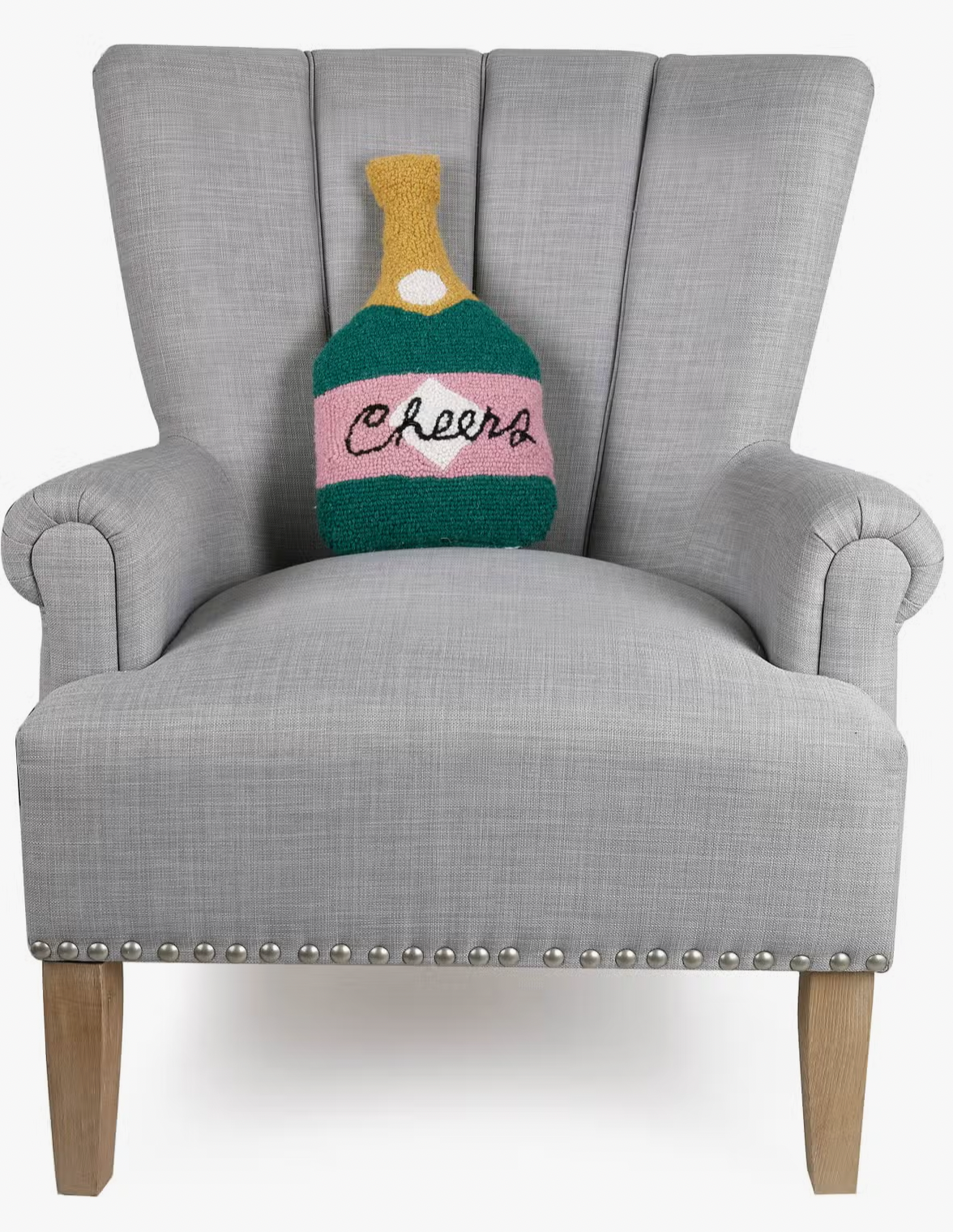 CHAMPAGNE BOTTLE SHAPED HOOK PILLOW