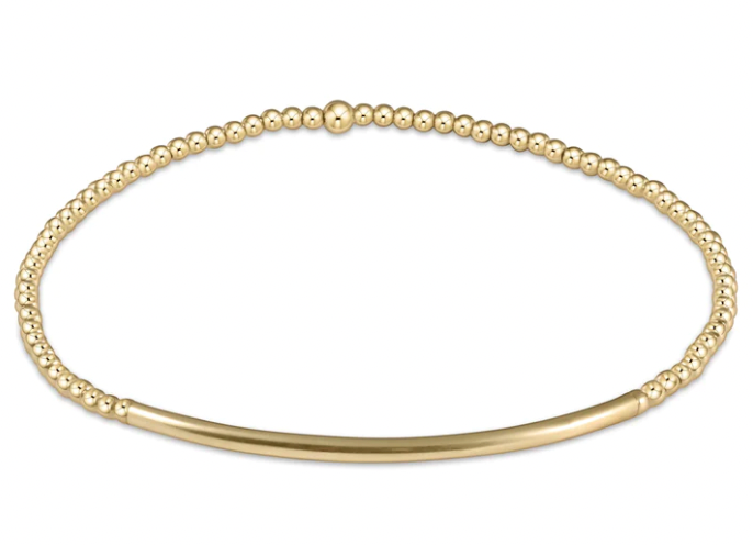 ENEWTON BLISS BAR GOLD PATTERN 2.5 MM BEAD BRACELET GOLD