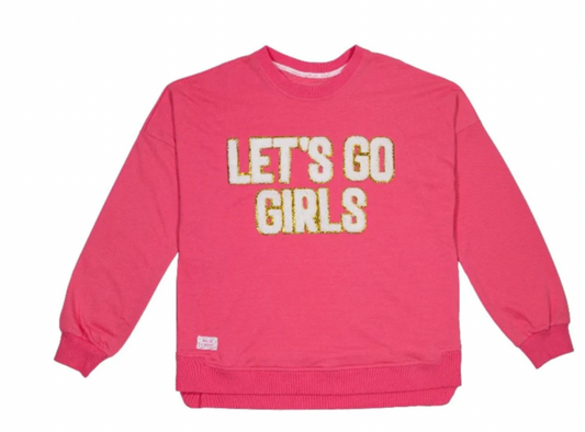 SIMPLY SOUTHERN SPARKLE LETTER PULLOVER LETS GO GIRLS
