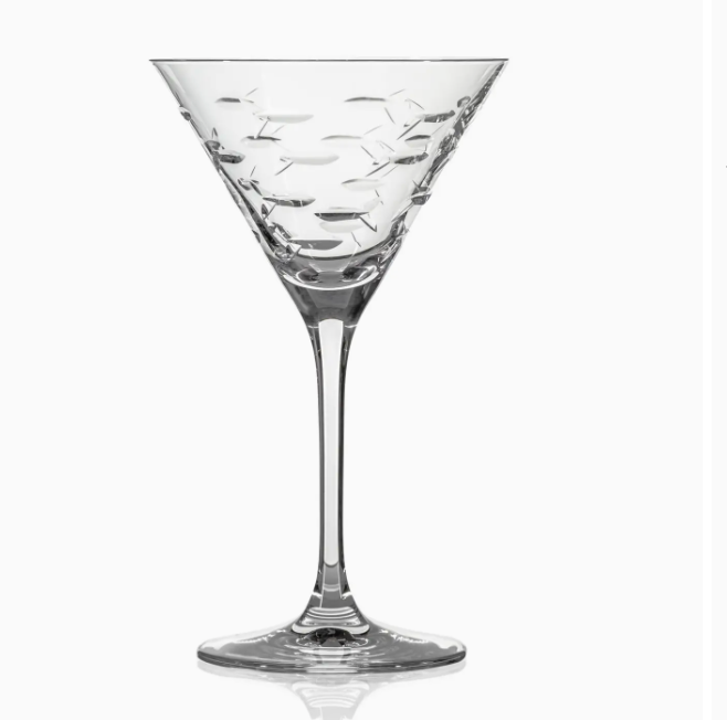 SCHOOL OF FISH MARTINI GLASS 10 OZ
