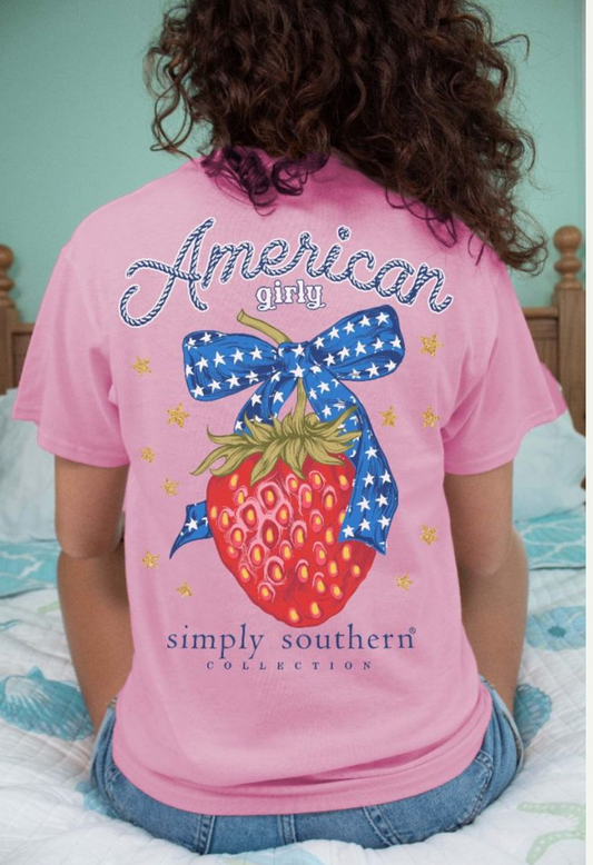 SIMPLY SOUTHERN AMERICAN GIRLY SHORT SLEEVE