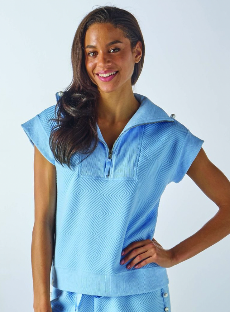 SIMPLY SOUTHERN QUARTER ZIP QUILTED SURF