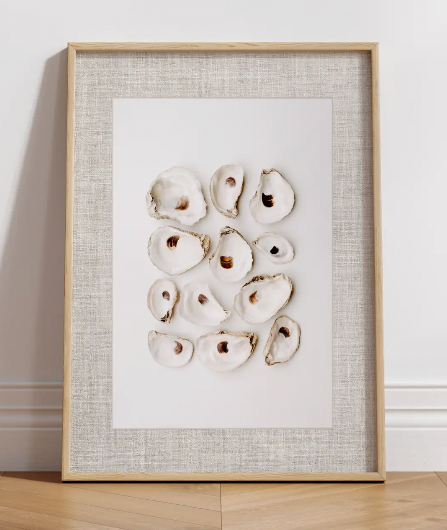 NATURAL OYSTER PRINT & FRAME