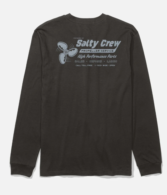 SALTY CREW PROPS LS TEE BLACK