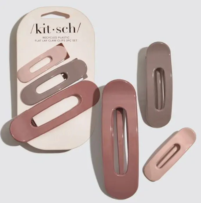 FLAT LAY CLAW CLIP 3 PC FLAT ULTRA GLOSSY TERRACOTTA