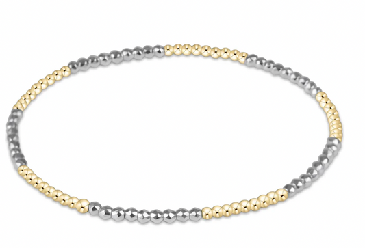 ENEWTON BLISSFUL PATTERN 2MM BEAD BRACELET SILVER FACETED HEMATITE