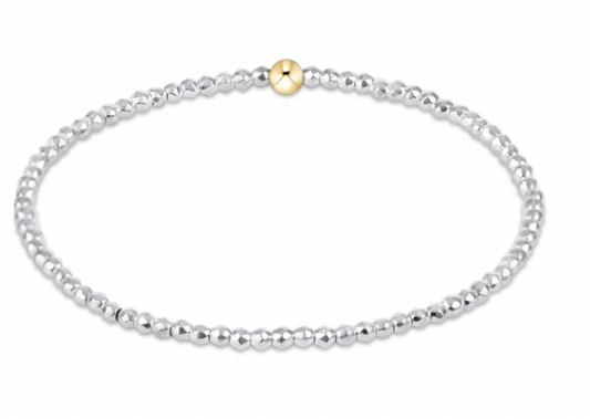 ENEWTON BRIGHT SILVER FACETED HEMATITE 2MM BEAD BRACELET