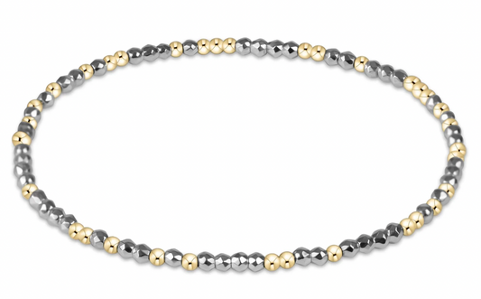 ENEWTON HOPE UNWRITTEN BRIGHT SILVER FACETED HEMATITE 2MM BEAD BRACELET