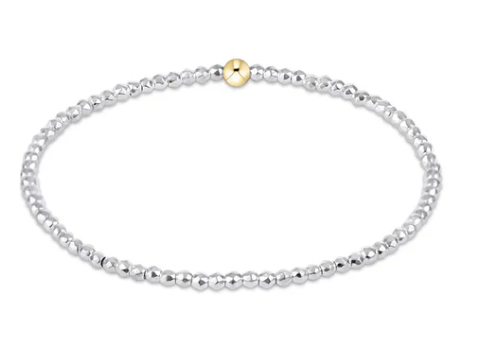 ENEWTON SILVER FACETED HEMATITE 2MM BEAD BRACELET