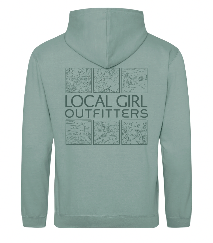 LOCAL GIRL FIELD & FOREST DUSTY GREEN HOODIE