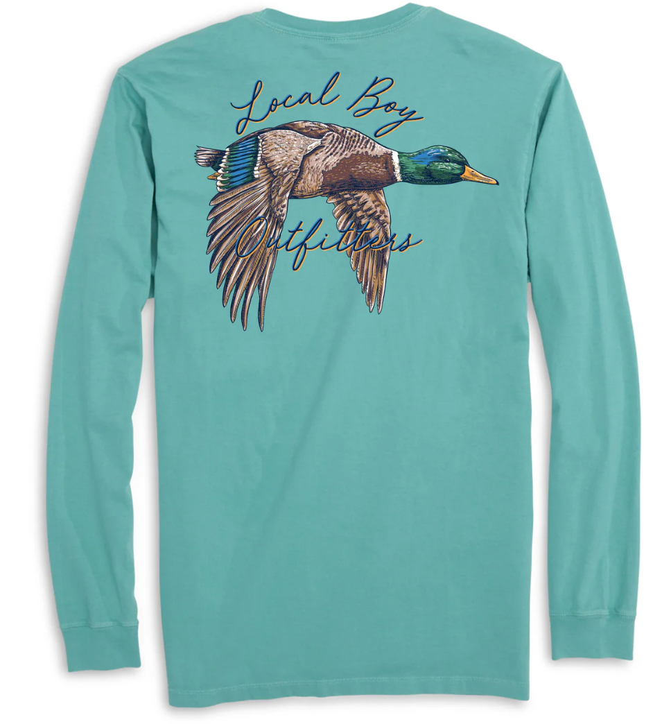 LOCAL BOY OUTFITTERS MIGRATING LS TEE SEAFOAM