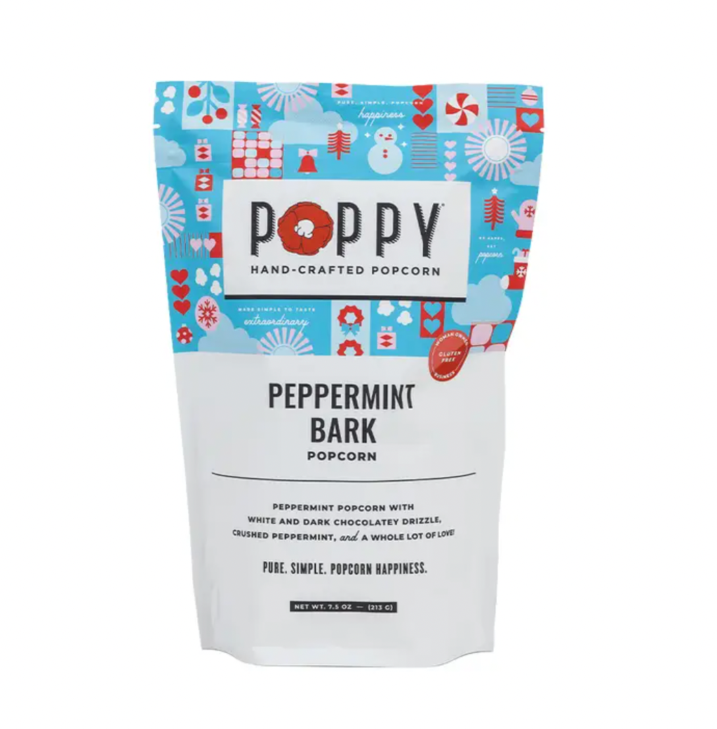 POPPY PEPPERMINT BARK POPCORN