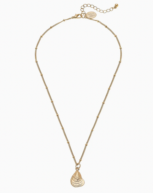 DAINTY GOLD OYSTER NECKLACE