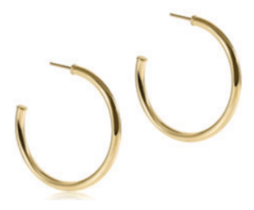 ENEWTON ROUND GOLD 1.5" POST HOOP 3MM SMOOTH