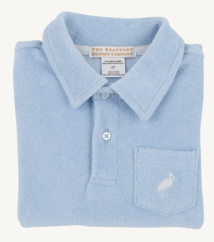 BEAUFORT BONNET PRIM AND PROPER POLO TERRY CLOTH BEALE STREE BLUE/WORTH AVE WHITE