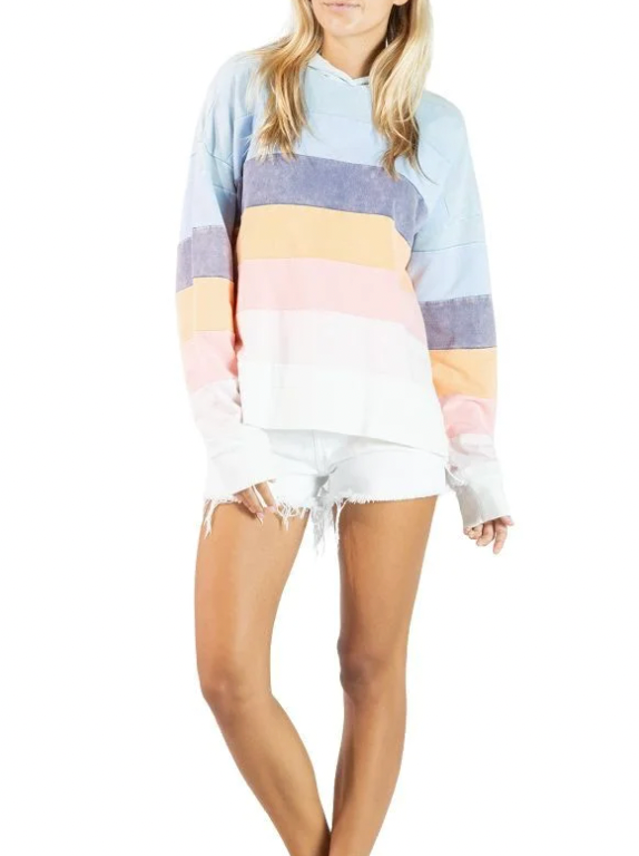 SIMPLY SOUTHERN STRIPE HOODIE WASHED