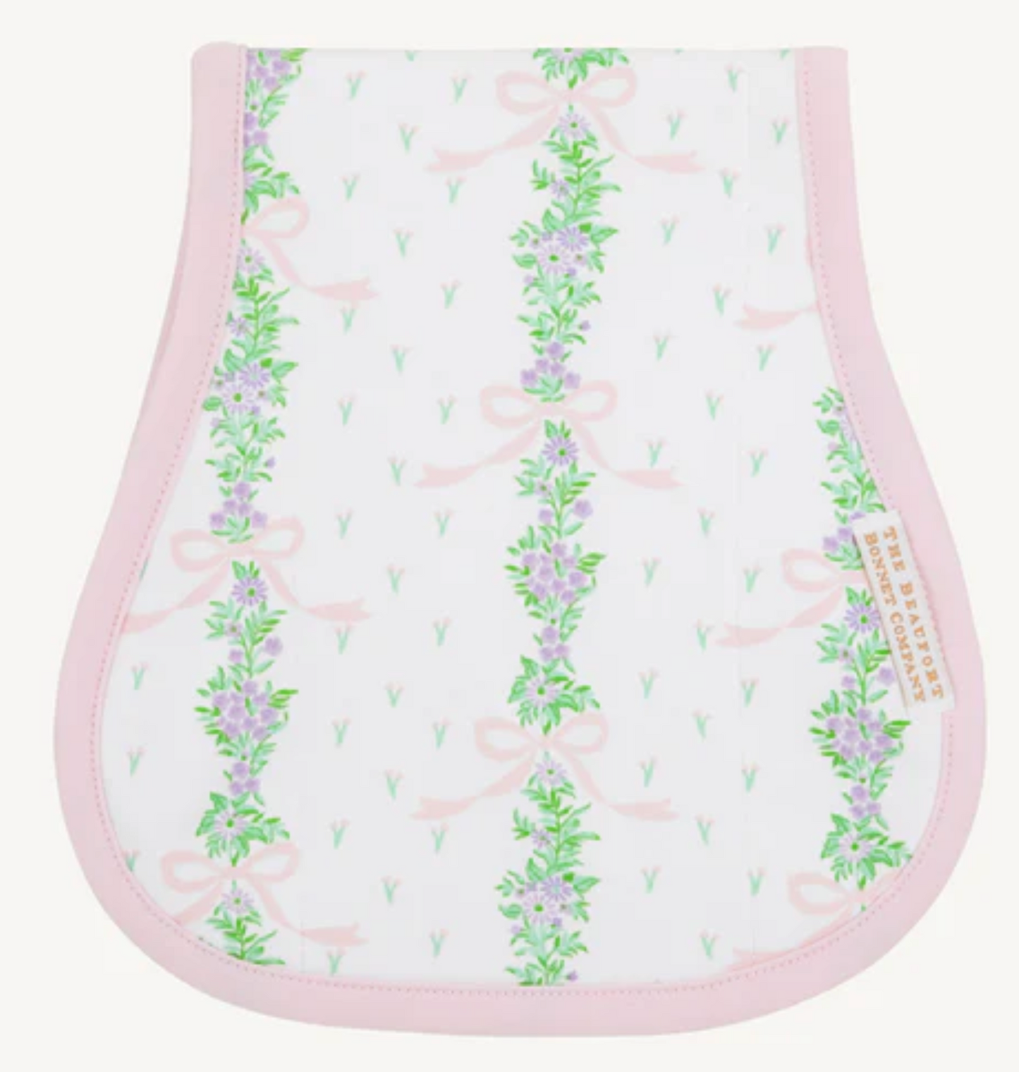 BEAUFORT BONNET OOPSIE DAISY BURP CLOTH FINCASTLE FLORAL SMALL PALM BEACH PINK