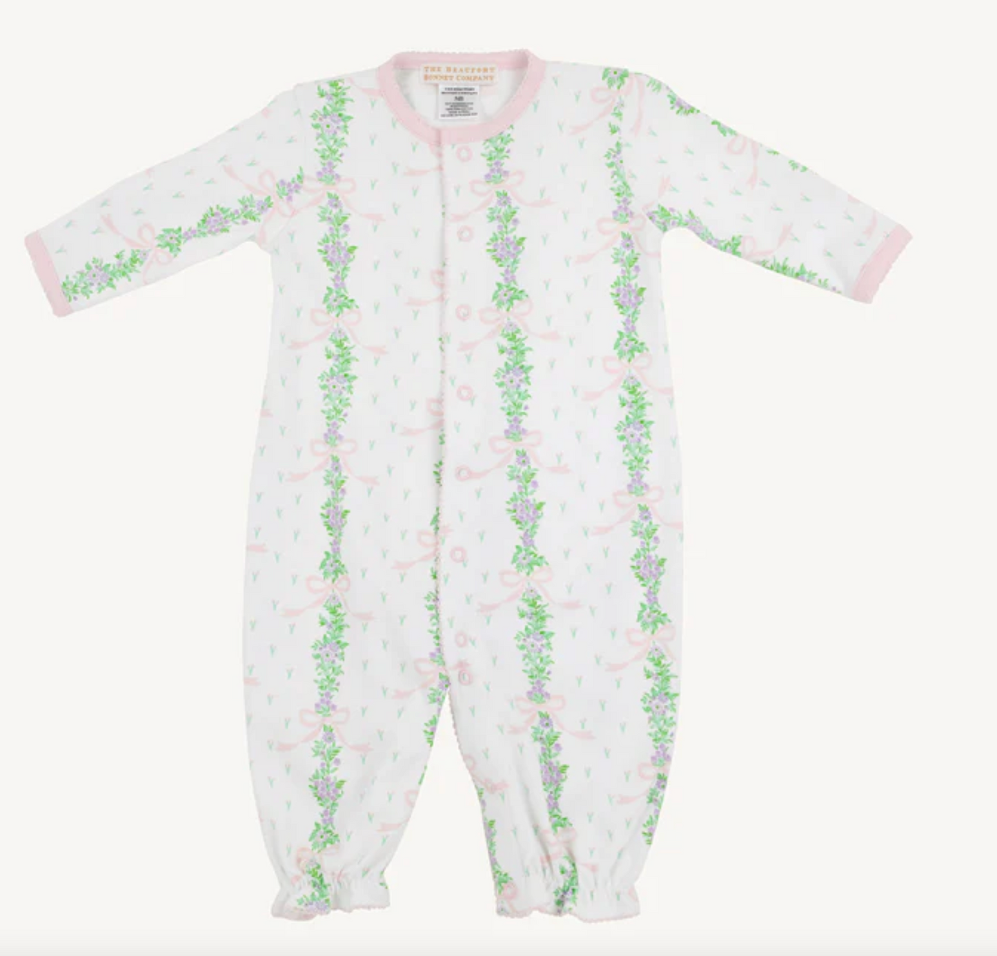 BEAUFORT BONNET TWINKLE TWINKLE 2 IN 1 GOWN FINCASTLE FLORAL PALM BEACH PINK NEWBORN