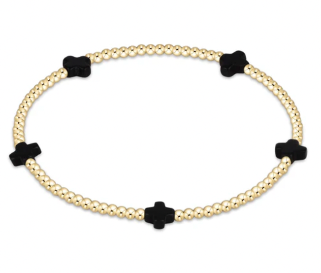 ENEWTON SIGNATURE CROSS SMALL GOLD PATTERN 2MM