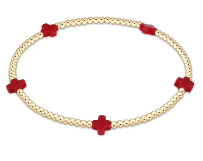 ENEWTON SIGNATURE CROSS SMALL GOLD PATTERN 2MM