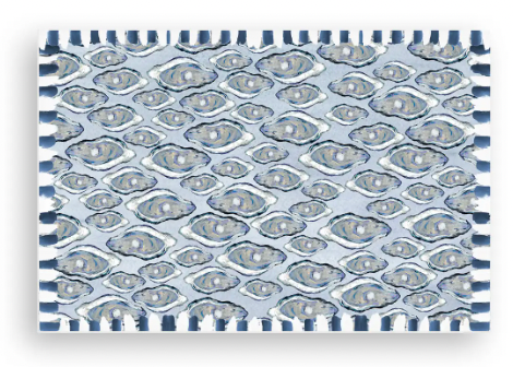 BLUE OYSTERS VINYL FLOOR MAT